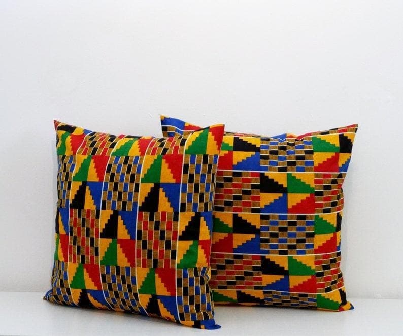 Pillow in Kente Cloth Cover design