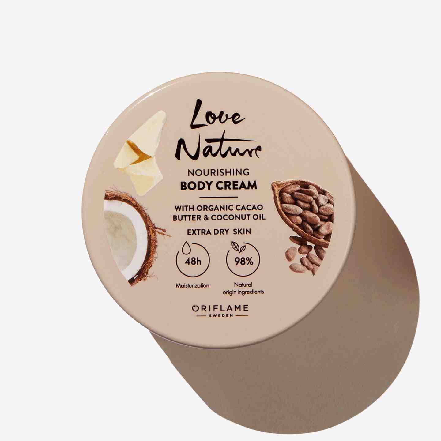 Love Nature Nourishing Body Cream with Organic Cacao Butter & Coconut Oil